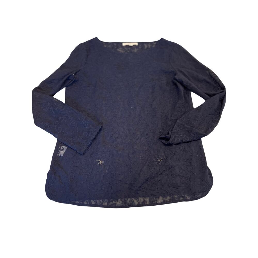 Loft women’s sheer top size M navy